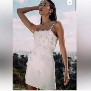elliatt sutton white embellished floral mini bridal wedding dress